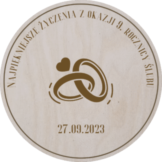 Podkładka pod kubek - motyw obrączki - personalizacja
