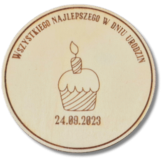 podkładka pod kubek - babeczka ze świeczką