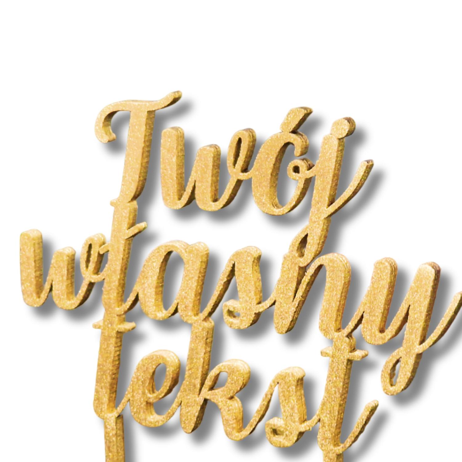 Topper złoty 28cm personalizacja własny tekst - obrazek 3