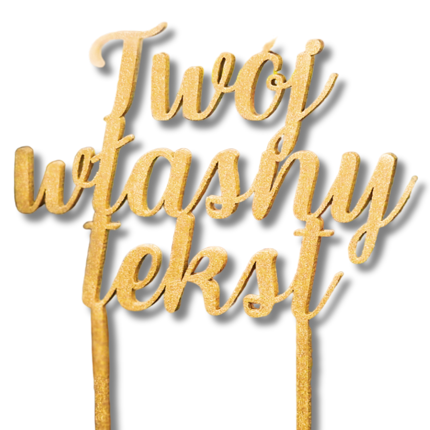 Topper złoty 28cm personalizacja własny tekst - obrazek 2