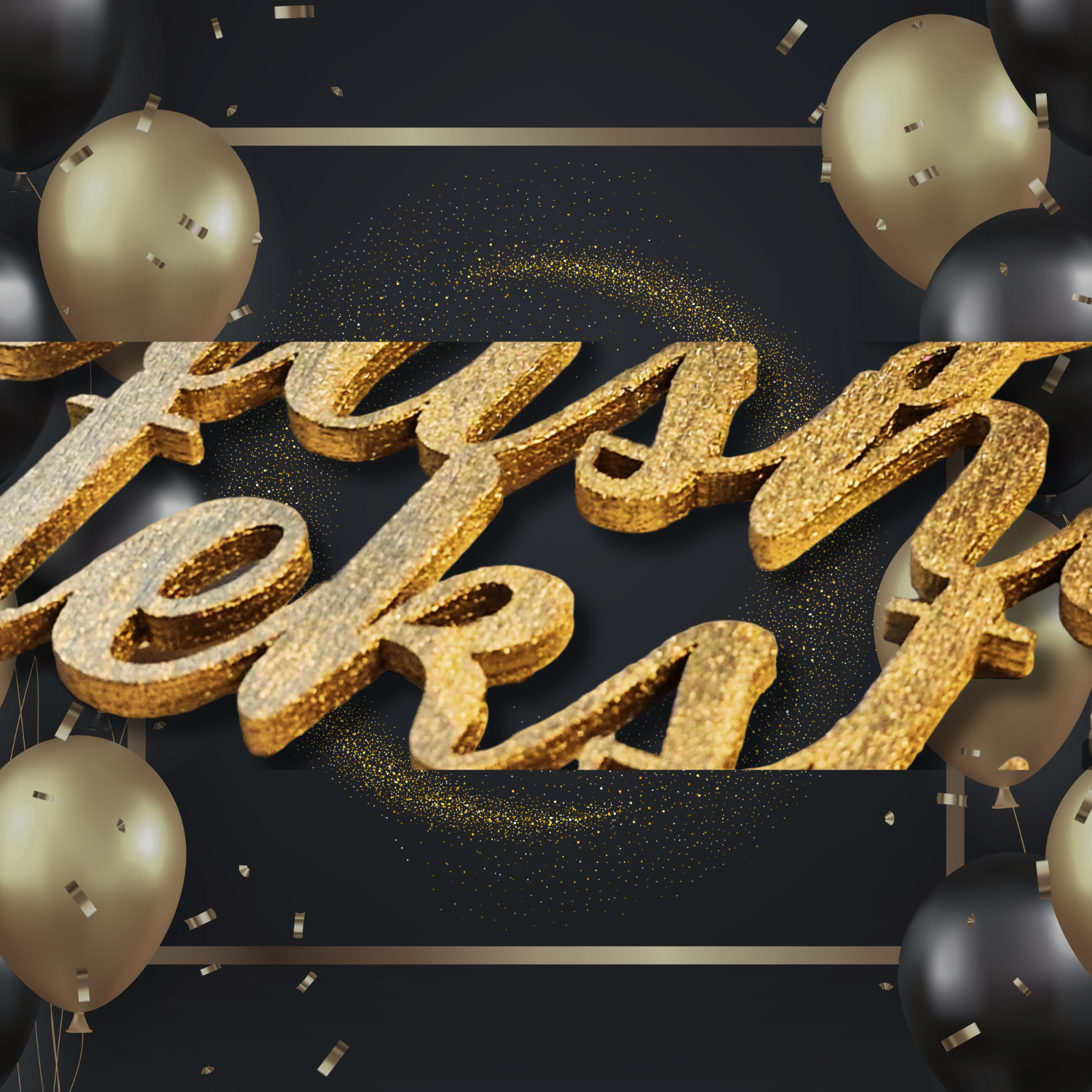 Topper złoty 28cm personalizacja własny tekst - obrazek 7