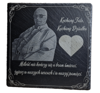Kamienna tabliczka ze zdjęciem