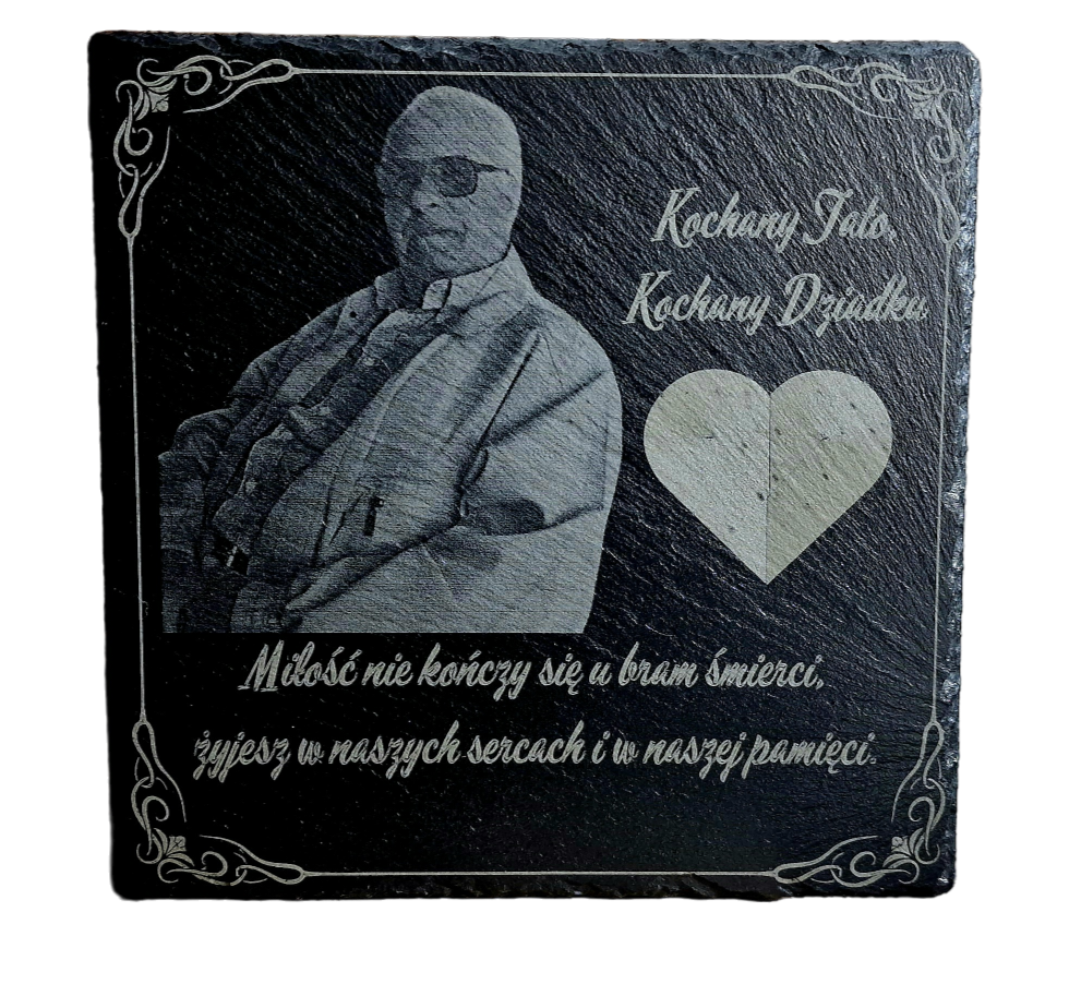 Kamienna tabliczka ze zdjęciem