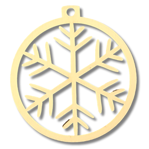 bombka drewniana - okrągła śnieżyna