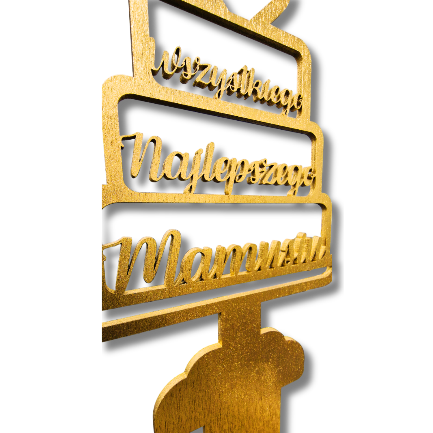 Statuetka "Wszystkiego najlepszego, Mamusiu" z Personalizacją - złota - obrazek 6