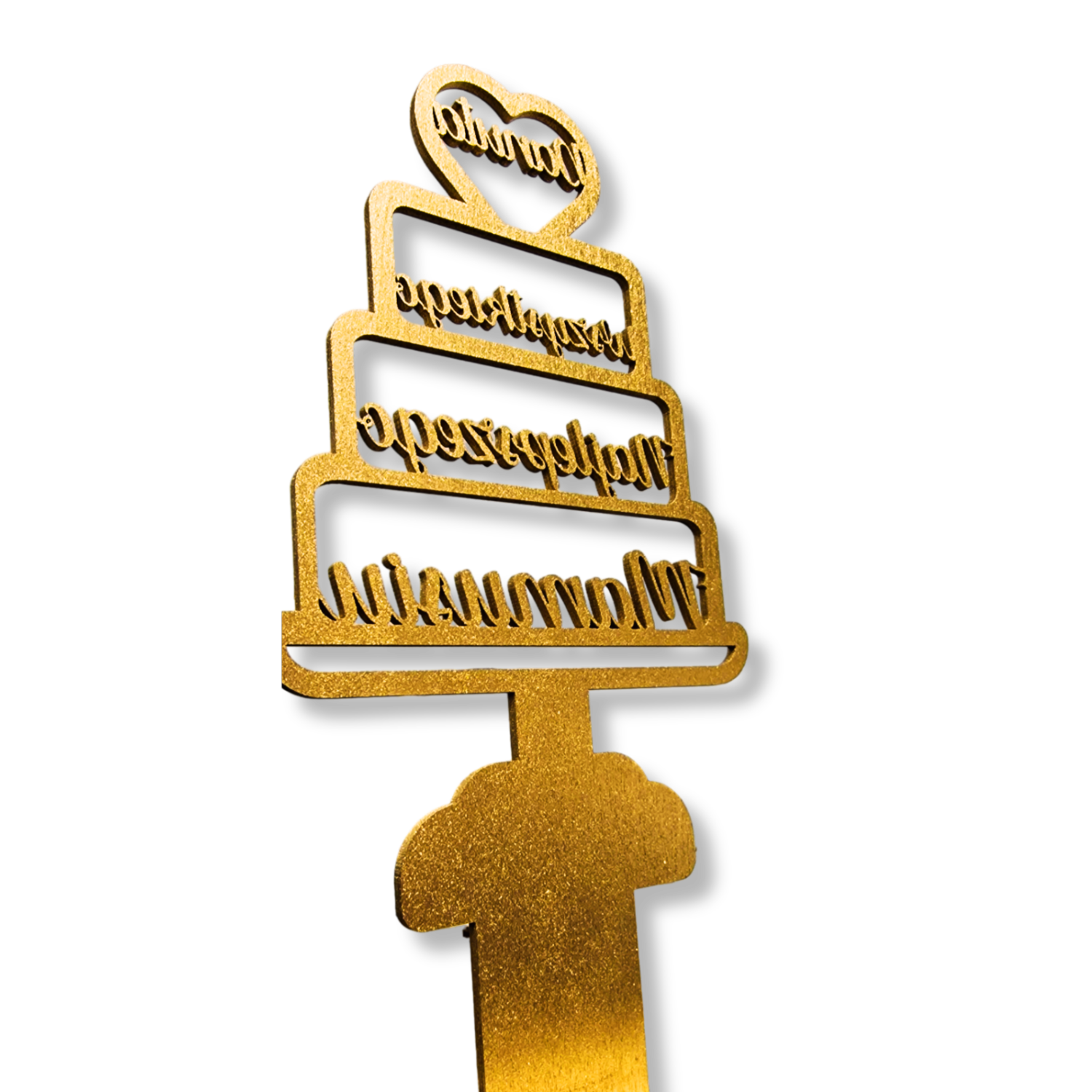 Statuetka "Wszystkiego najlepszego, Mamusiu" z Personalizacją - złota - obrazek 9