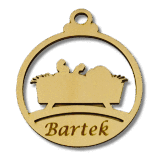 personalizowana bombka drewniana żłóbek 2