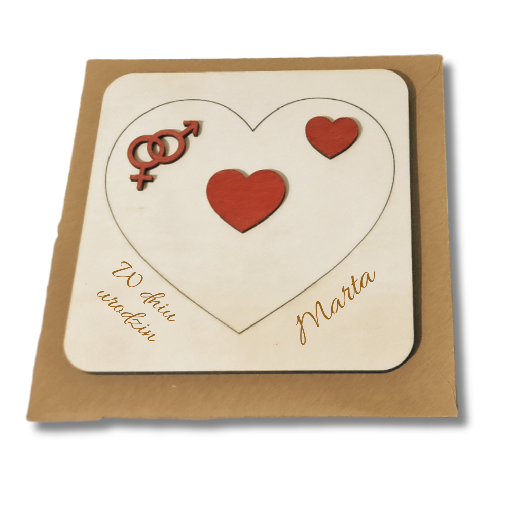 Kartka personalizowana z życzeniami - Dzień Kobiet, Urodziny, Walentynki - obrazek 4