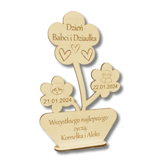 kwiatek z życzeniami