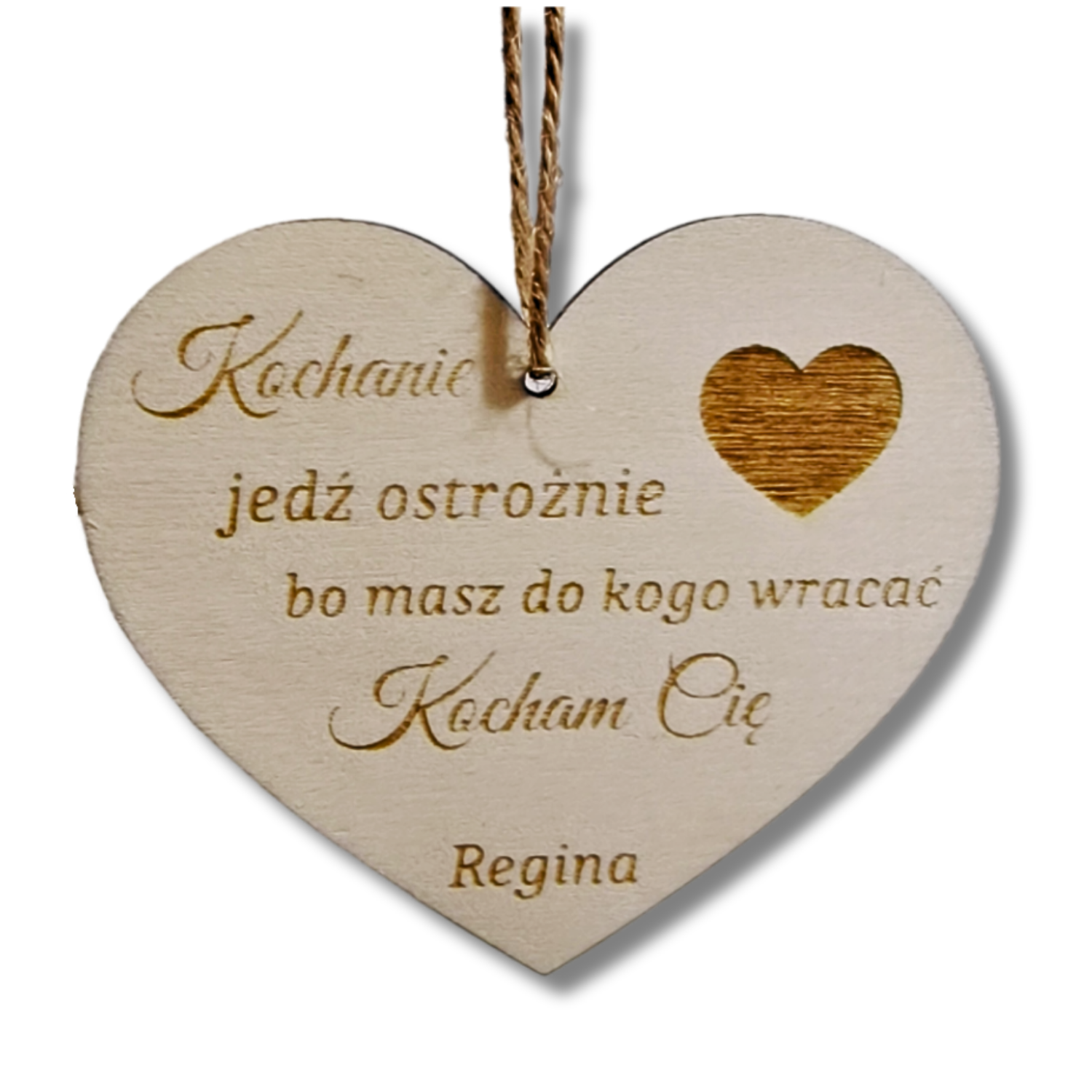 Dwustronna zawieszka do auta z grawerem – serce v2 - obrazek 4