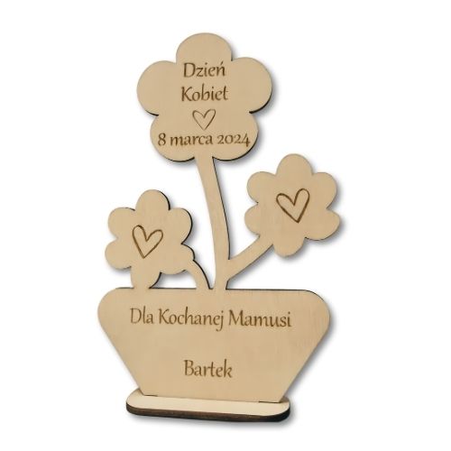Kwiatek z grawerem - prezent dla Niej na urodziny, imieniny, Dzień Kobiet - obrazek 2