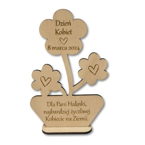 Kwiatek z grawerem - prezent dla Niej na urodziny, imieniny, Dzień Kobiet - obrazek 3