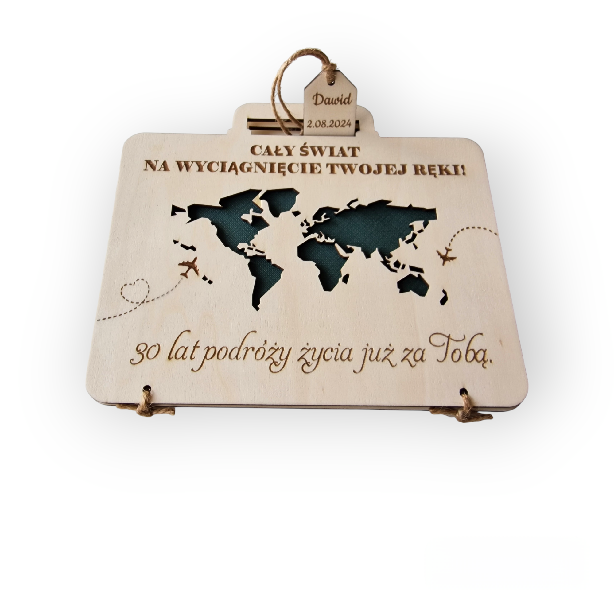 Urodzinowa kartka na pieniądze "walizka" z grawerem - obrazek 4