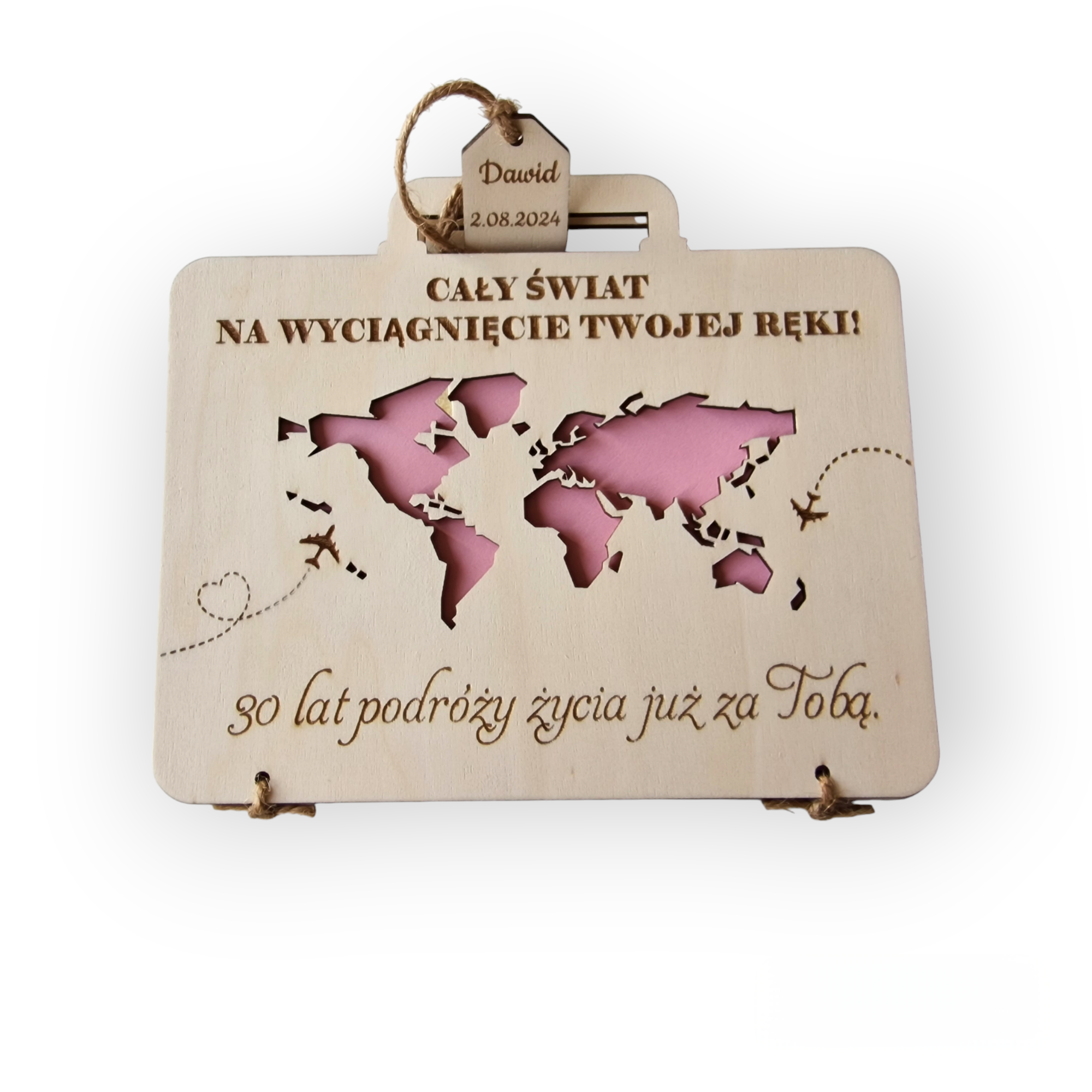 Urodzinowa kartka na pieniądze "walizka" z grawerem - obrazek 5