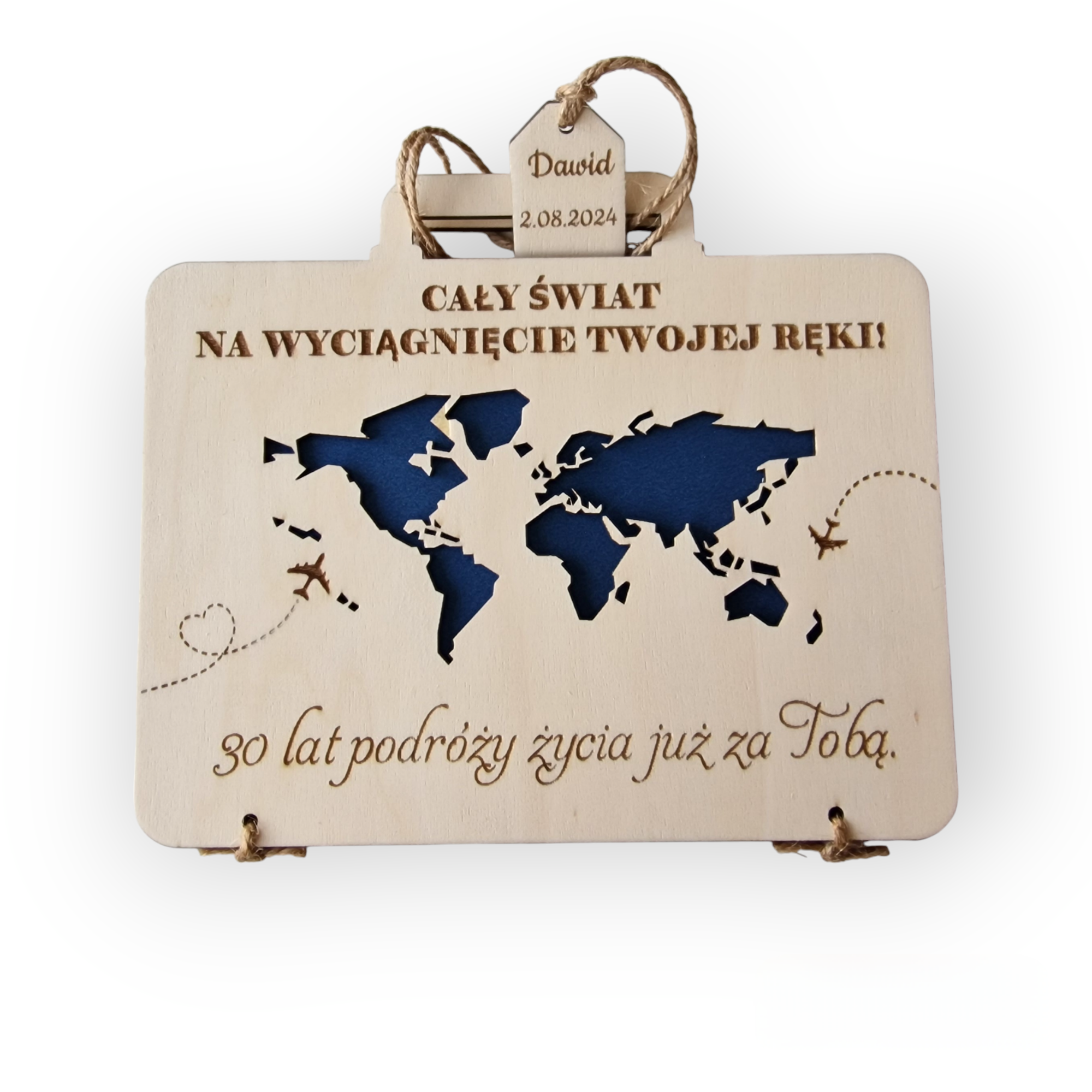 Urodzinowa kartka na pieniądze "walizka" z grawerem - obrazek 2