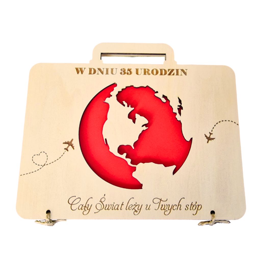 Urodzinowa kartka na pieniądze "walizka" z grawerem w2 - obrazek 5