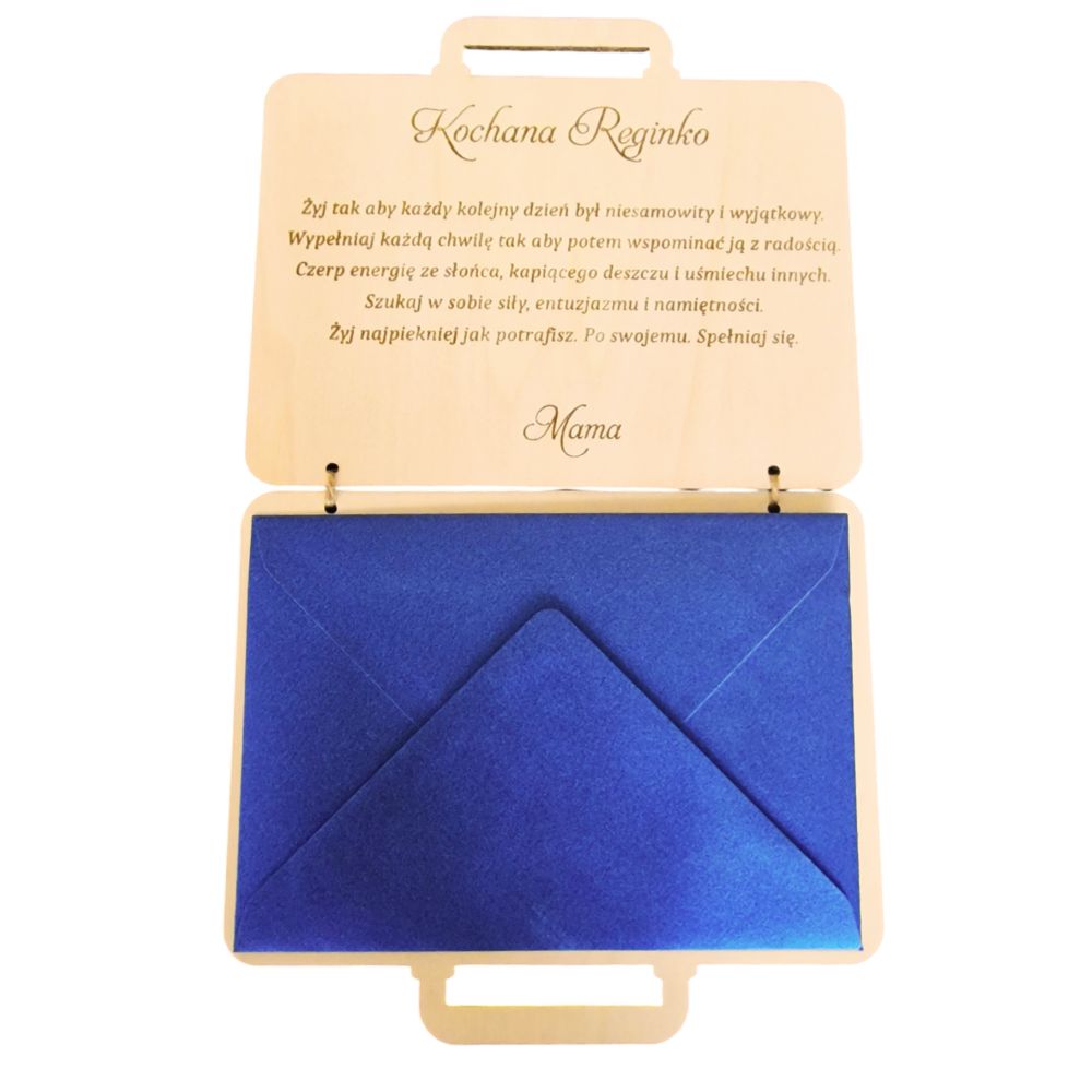 Urodzinowa kartka na pieniądze "walizka" z grawerem w2 - obrazek 6