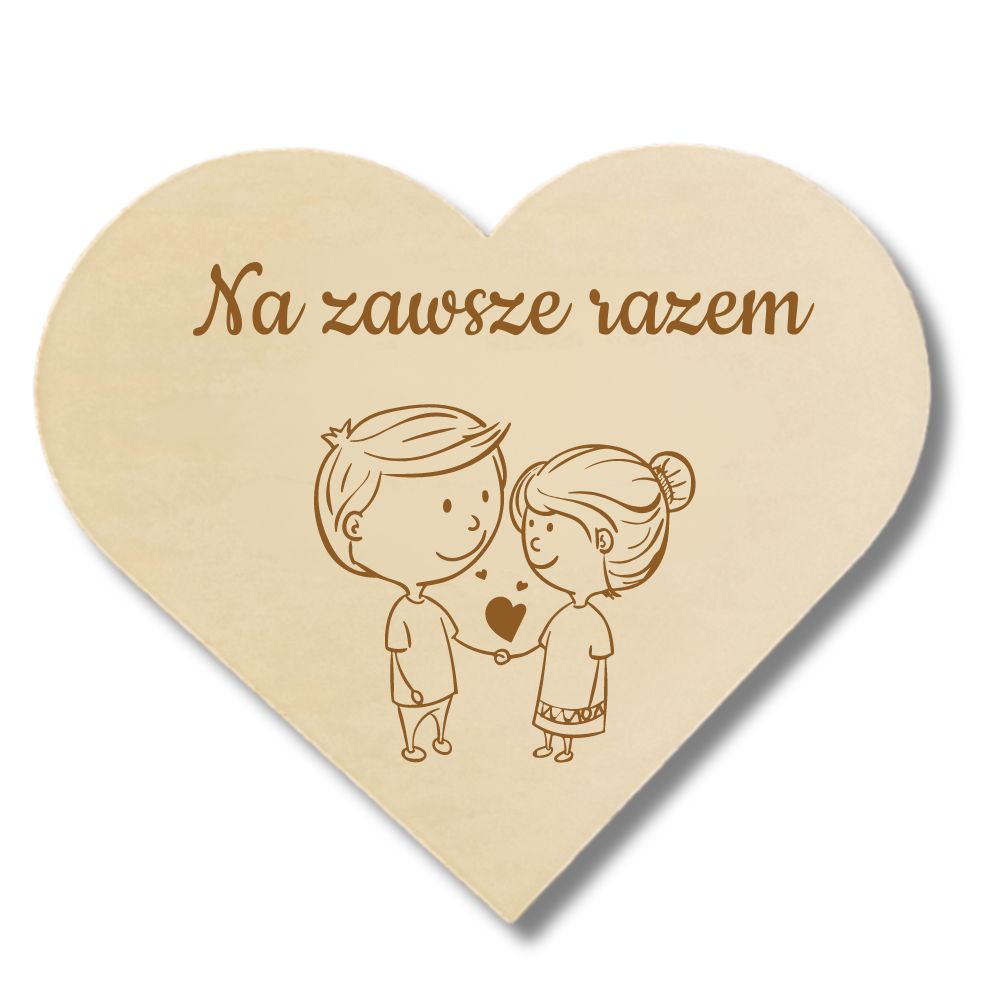 Drewniane serce 10cm z własnym tekstem i wybraną grafiką - obrazek 3