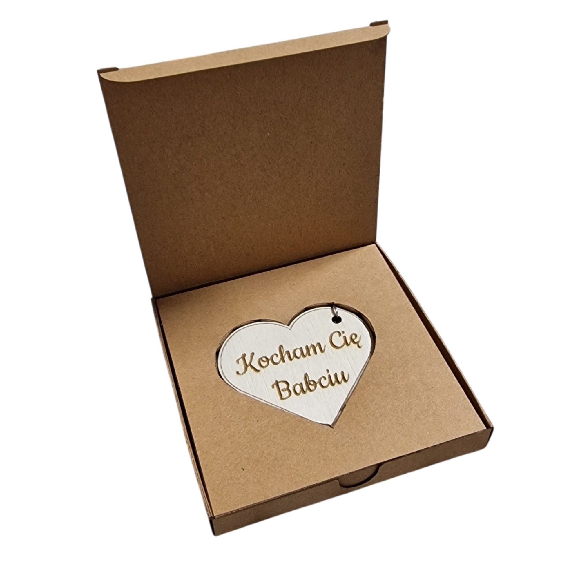 brelok serce Kocham Cię Babciu w pudełku