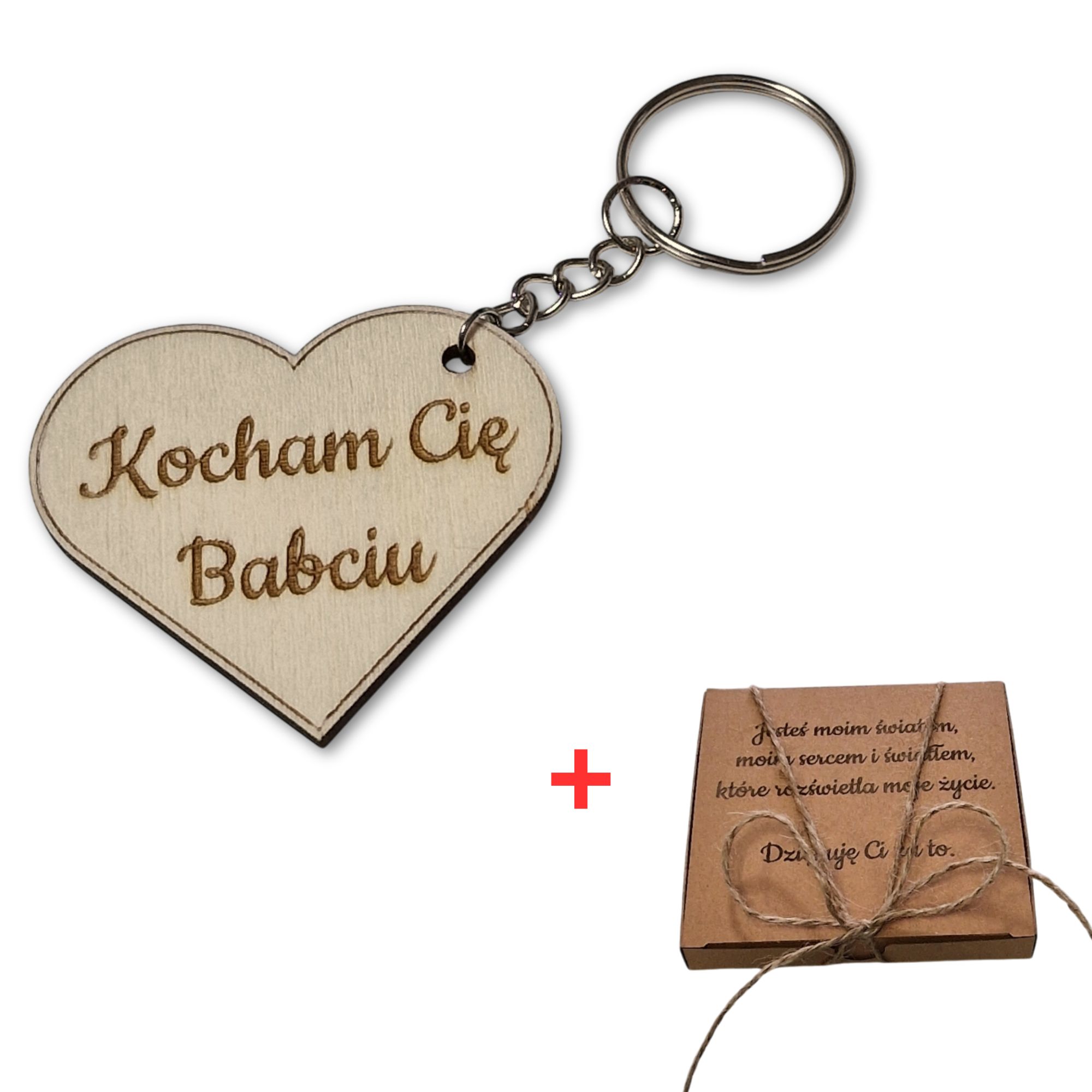 Brelok serce Kocham Cię babciu z pudełkiem