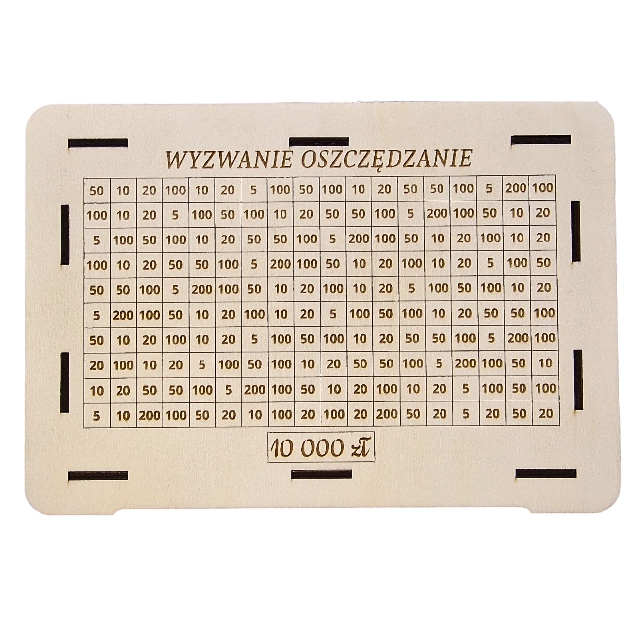 Skarbonka wykreślana. Grawerowana z dowolnym tekstem i kwotą wykreślanką