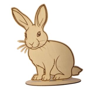 Drewniany zając na podstawie duży 23cm