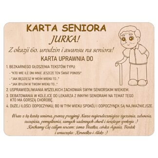 karta seniora - prezent na urodziny