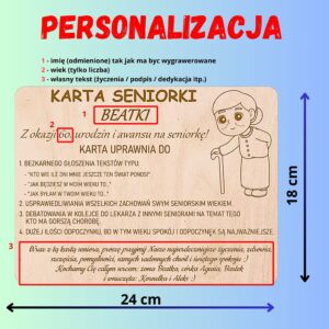karta seniorki - prezent na urodziny