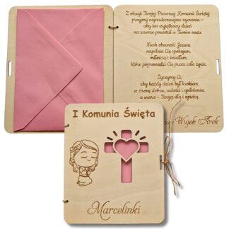 Pamiątka Pierwszej Komunii Świętej - kartka z życzeniami i kopertą