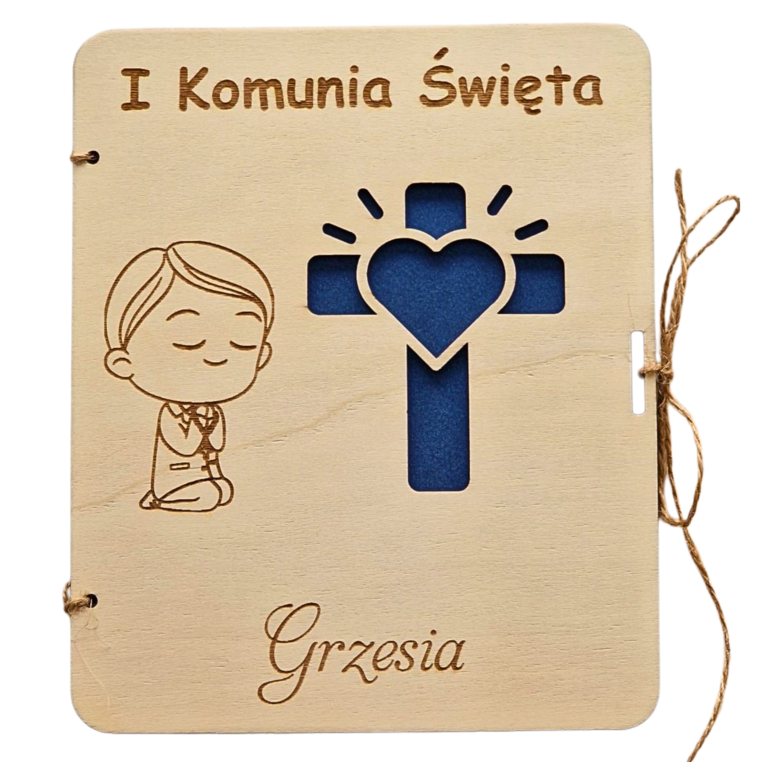 Pamiątka Pierwszej Komunii Świętej - kartka z życzeniami i kopertą