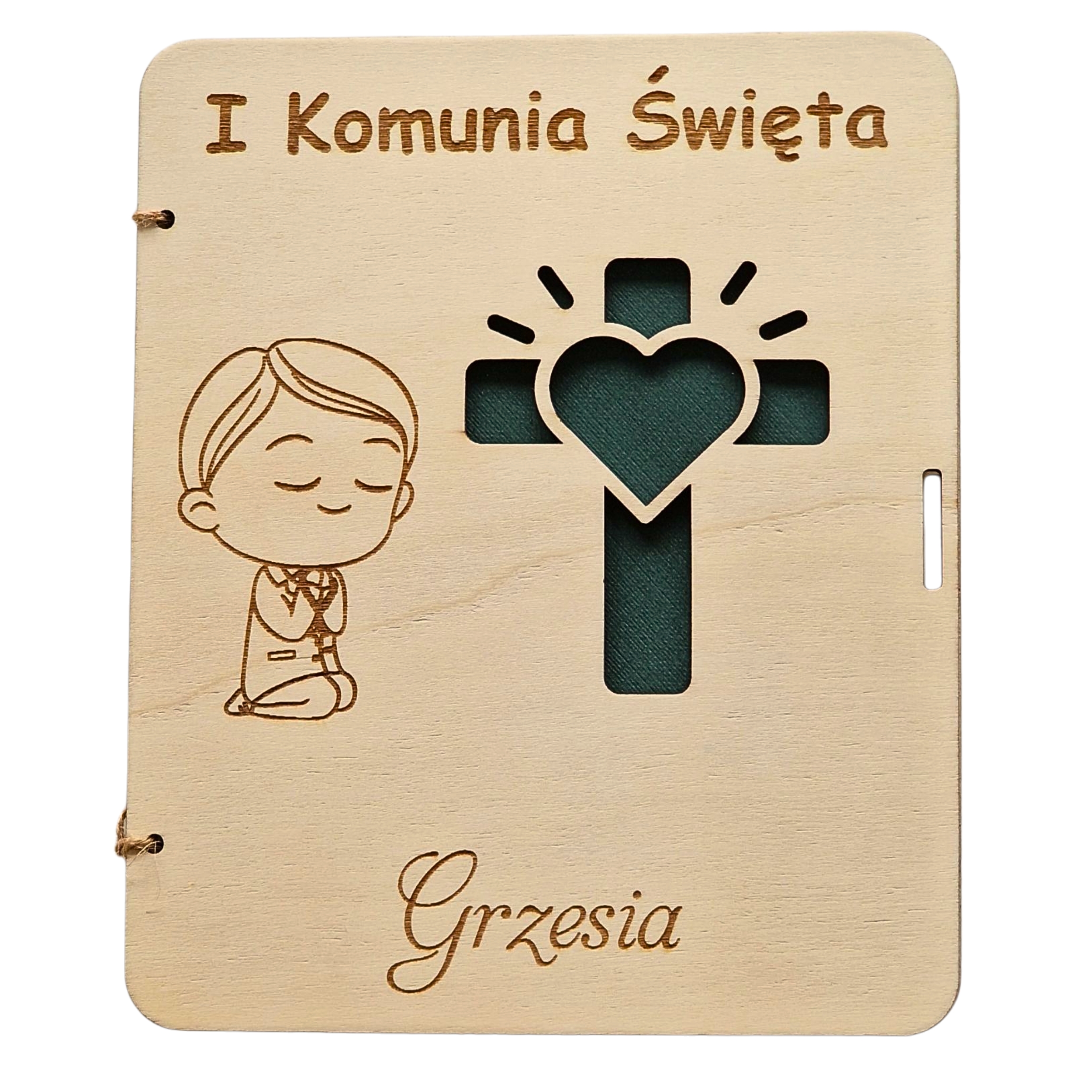 Pamiątka Pierwszej Komunii Świętej - kartka z życzeniami i kopertą