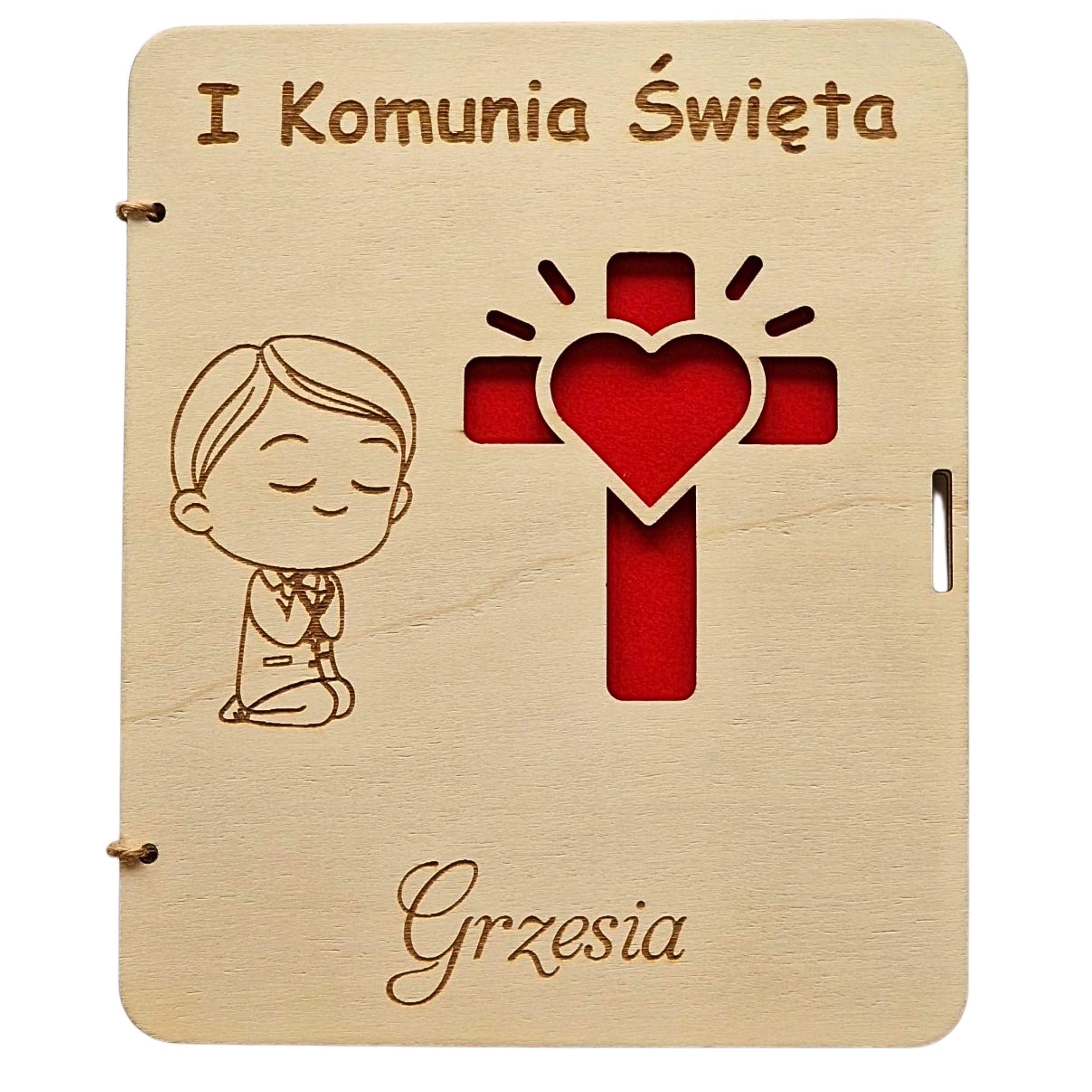 Pamiątka Pierwszej Komunii Świętej - kartka z życzeniami i kopertą