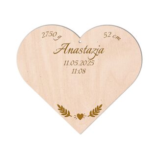 Tabliczka - metryczka z danymi dziecka z miejscem na odcisk rączek lub stópek