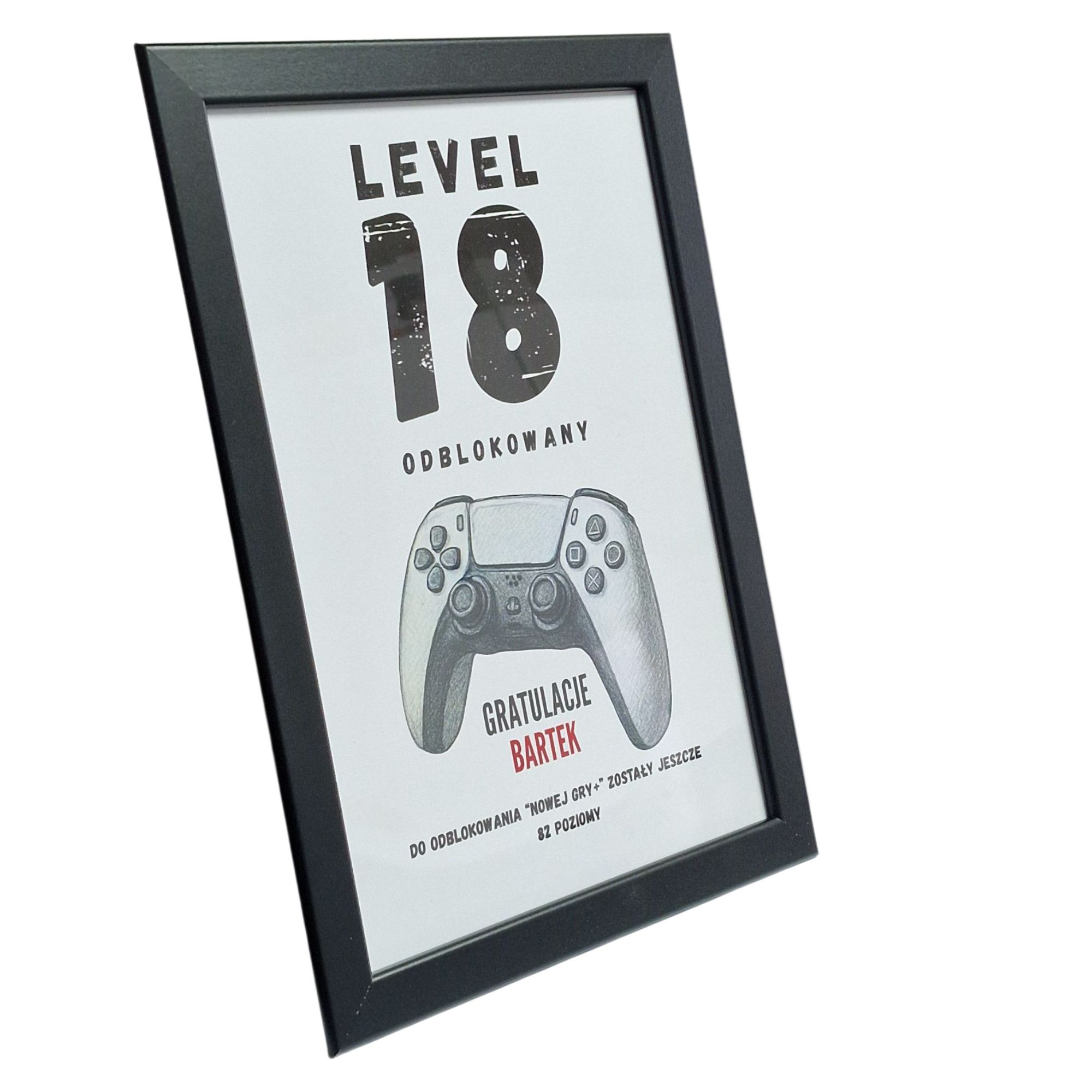 personalizowany plakat A4 w ramce - prezent gamingowy na urodzinowy