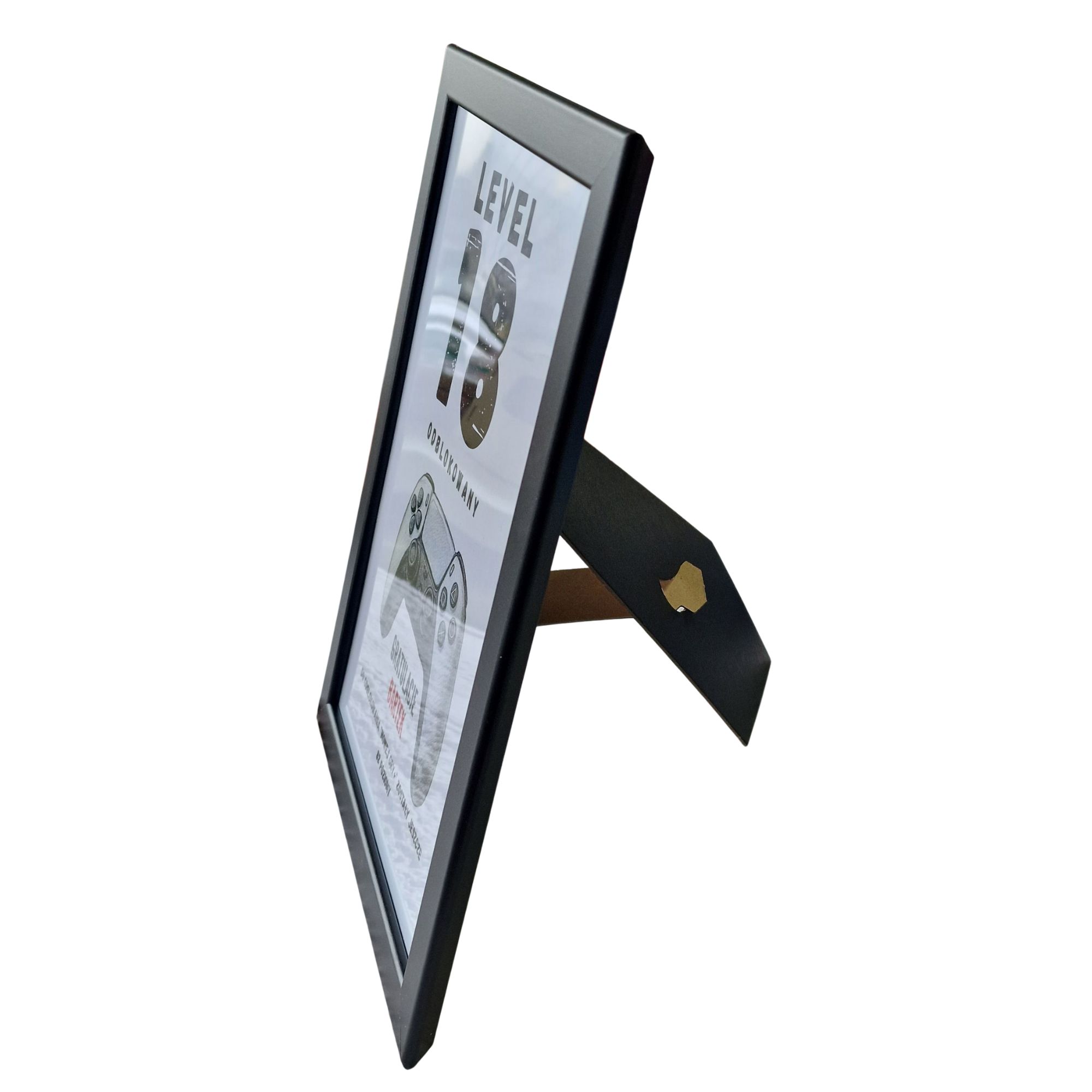 personalizowany plakat A4 w ramce - prezent urodzinowy LEVEL